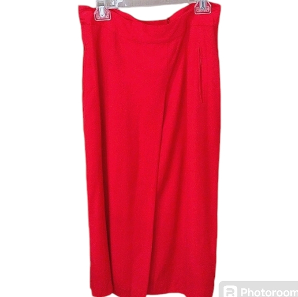 Vintage Talbot's silk Blend Red Skirt Midi Size 10 - Picture 1 of 10
